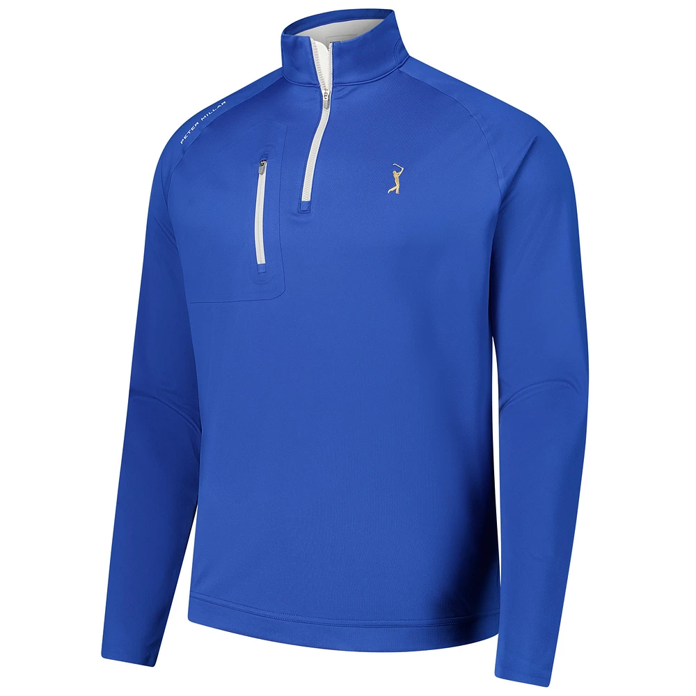 Men's Peter Millar Blue THE PLAYERS Verge Performance Quarter-Zip Top