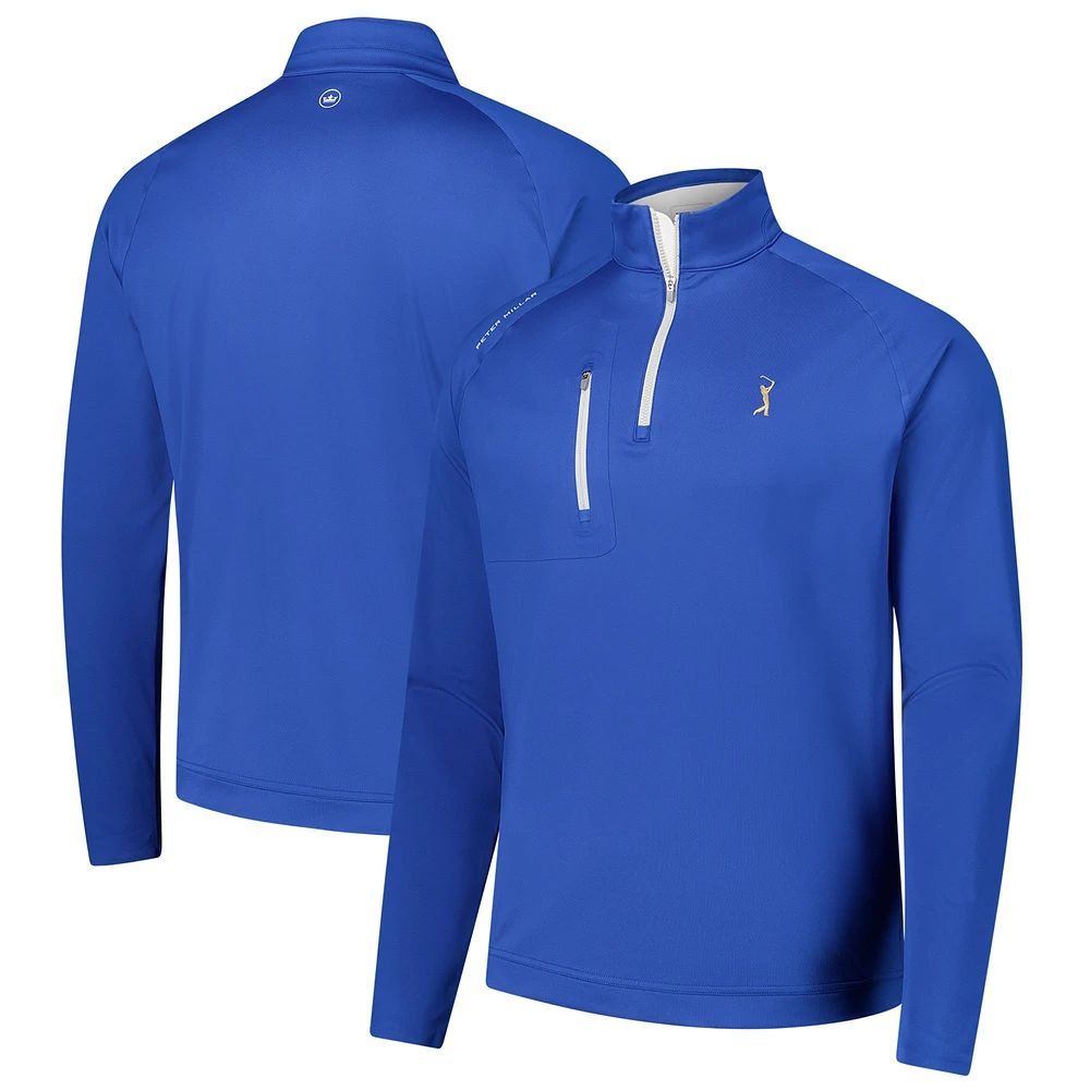 Men's Peter Millar Blue THE PLAYERS Verge Performance Quarter-Zip Top