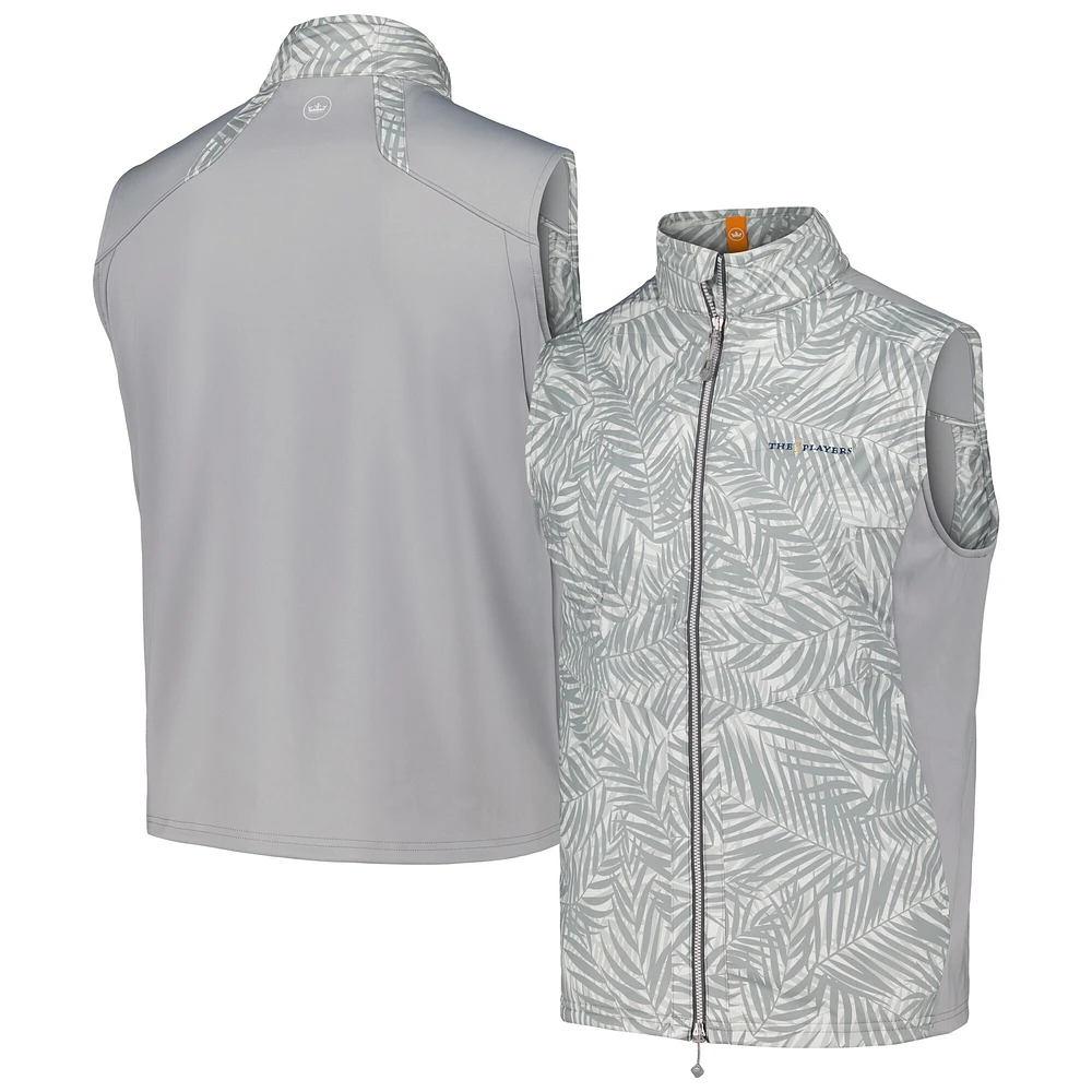 Men's Peter Millar Gray THE PLAYERS Fuse Elite Hybrid Two-Way Full-Zip Sleeveless Vest