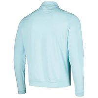 Men's Peter Millar Light Blue THE PLAYERS Perth Melange Quarter-Zip Top