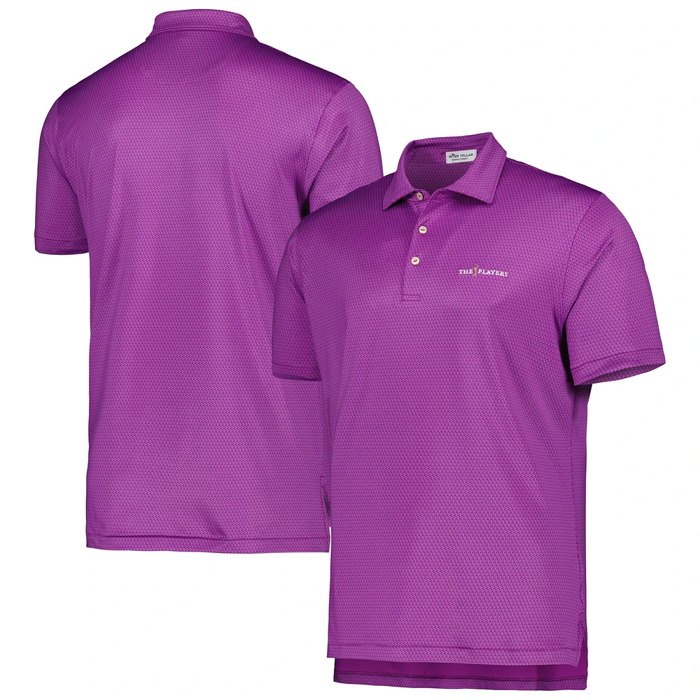 Men's Peter Millar Purple THE PLAYERS Half Pour Jersey Polo