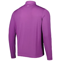 Men's Peter Millar Purple THE PLAYERS Perth Melange Quarter-Zip Top