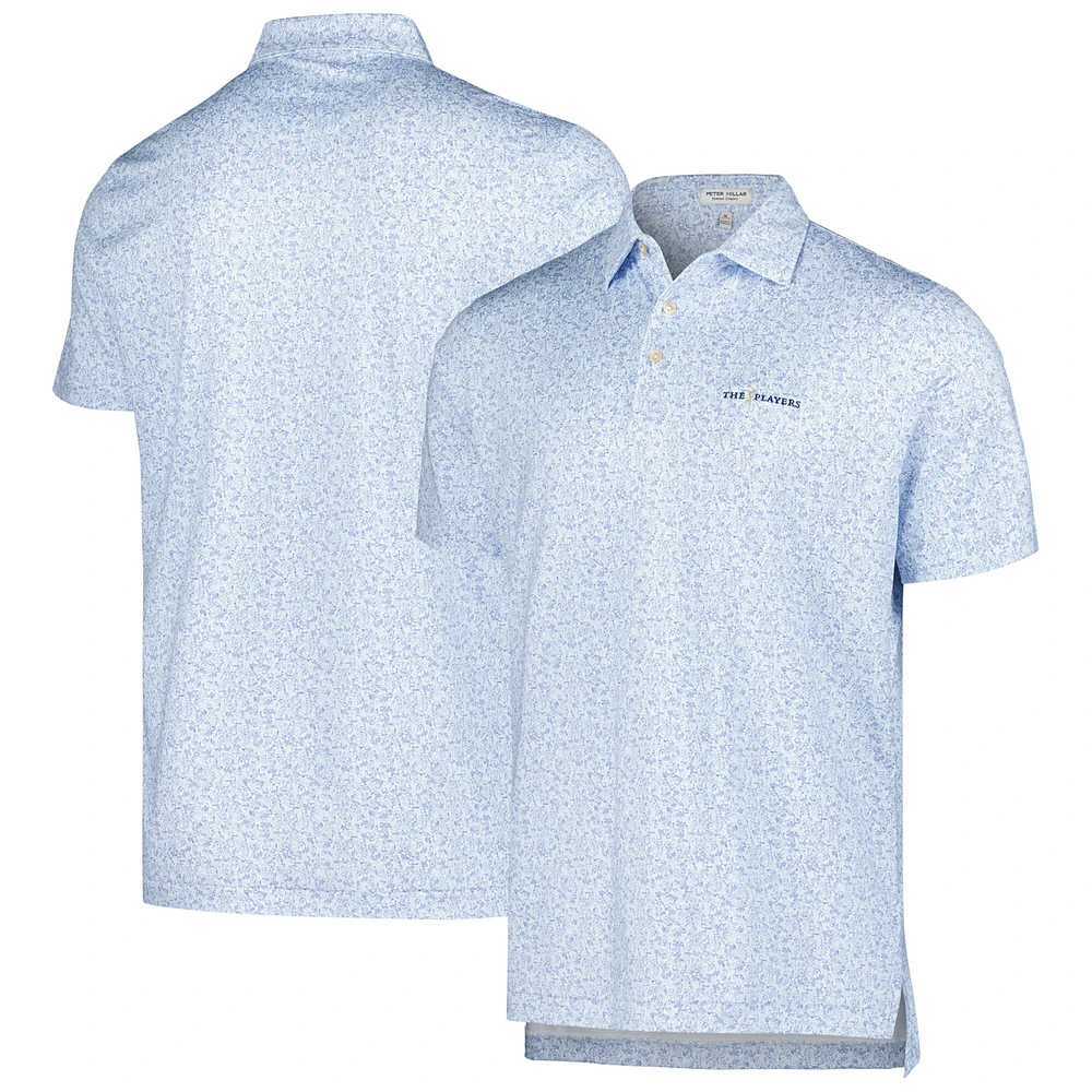 Men's Peter Millar White THE PLAYERS Dazed and Transfused Performance Jersey Polo