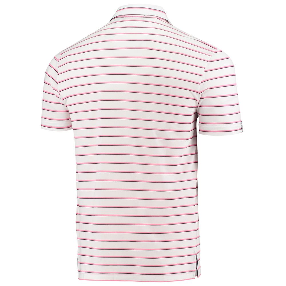 Men's Polo Golf White/Pink THE PLAYERS Tour Pique Striped