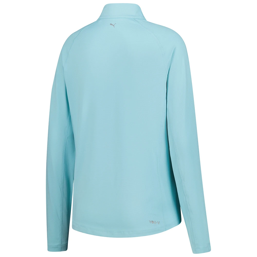 Men's Puma Light Blue THE PLAYERS YOU-V Solid Quarter-Zip Pullover