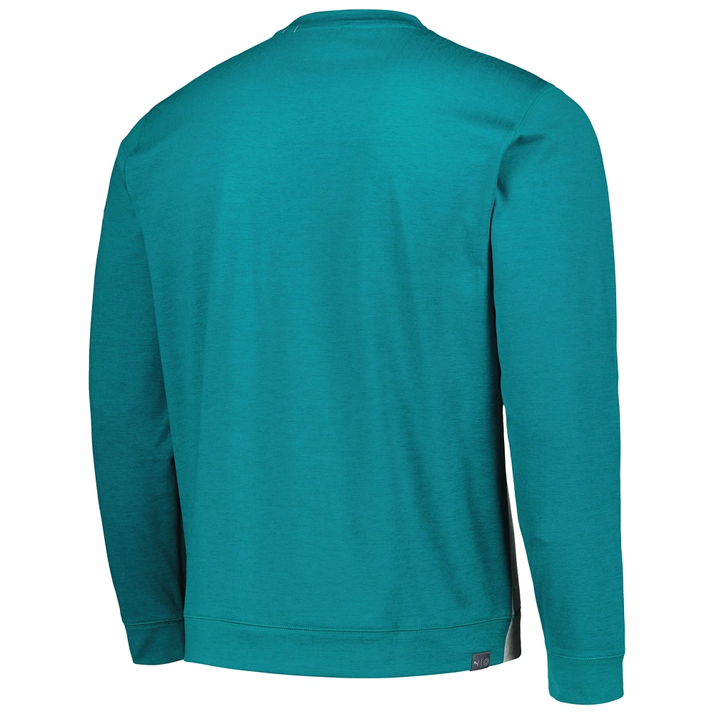 Men's Puma Teal THE PLAYERS CLOUDSPUN Color-Block Pullover Sweatshirt