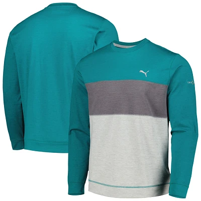 Sweat-shirt à enfiler color-block THE PLAYERS CLOUDSPUN de Puma pour homme, bleu sarcelle