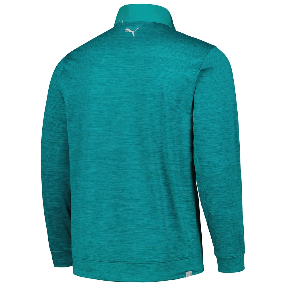 Men's Puma Teal THE PLAYERS CLOUDSPUN Color-Block Quarter-Zip Top