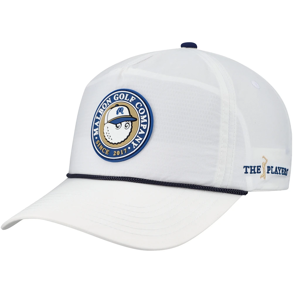 Unisex Malbon Golf  White THE PLAYERS Bucket Seal Rope Adjustable Hat