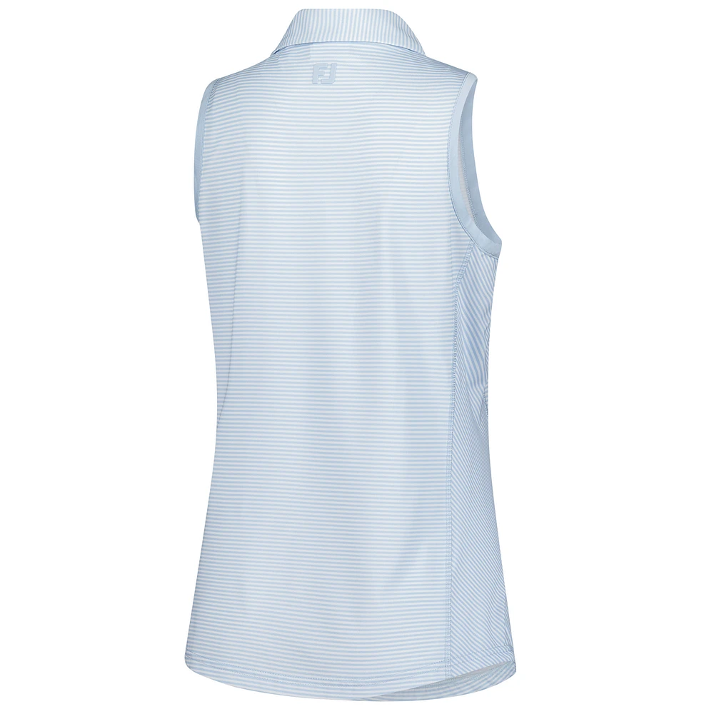 Women's FootJoy  Light Blue THE PLAYERS Striped Sleeveless Polo