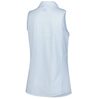 Women's FootJoy  Light Blue THE PLAYERS Striped Sleeveless Polo