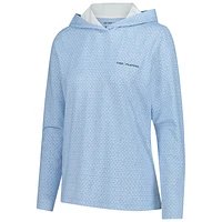 Sweat à capuche bleu clair Peter Millar THE PLAYERS Goldman Mar-Tee-Ni Break Pine pour femme