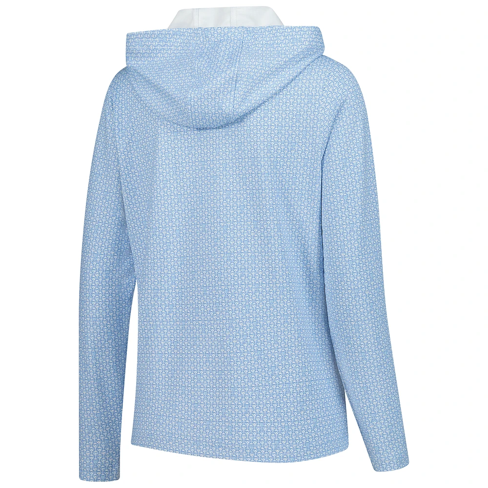 Women's Peter Millar  Light Blue THE PLAYERS Goldman Mar-Tee-Ni Break Pine Pullover Hoodie