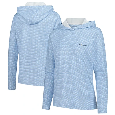 Women's Peter Millar  Light Blue THE PLAYERS Goldman Mar-Tee-Ni Break Pine Pullover Hoodie