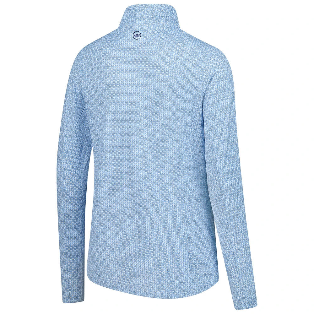 Women's Peter Millar  Light Blue THE PLAYERS Goldman Mar-Tee-Ni Break Quarter-Zip Sunshirt Pullover