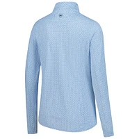 Women's Peter Millar  Light Blue THE PLAYERS Goldman Mar-Tee-Ni Break Quarter-Zip Sunshirt Pullover