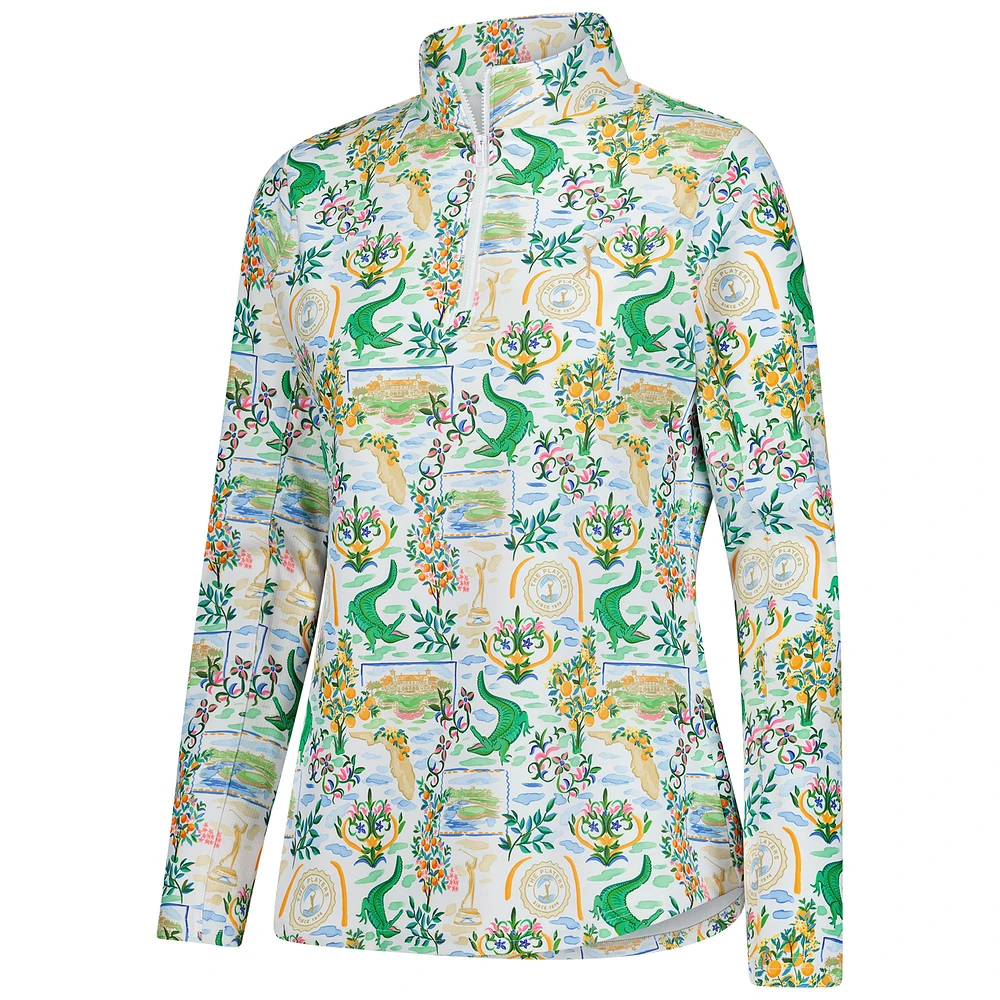Women's Smith & Quinn  White THE PLAYERS Clubhouse Ava Quarter-Zip Pullover