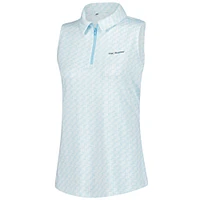 Women's Under Armour  Aqua THE PLAYERS Drive Clubhouse Grid Sleeveless Polo