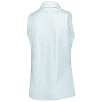 Women's Under Armour  Aqua THE PLAYERS Drive Clubhouse Grid Sleeveless Polo