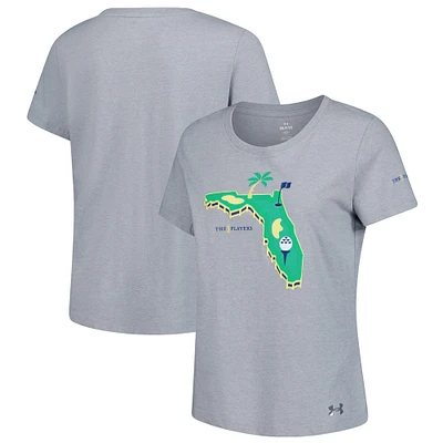 T-shirt de performance pour femme Under Armour Heather Grey THE PLAYERS