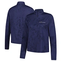 Women's Under Armour  Navy THE PLAYERS Rose Jacquard Quarter-Zip Pullover