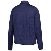 Women's Under Armour  Navy THE PLAYERS Rose Jacquard Quarter-Zip Pullover