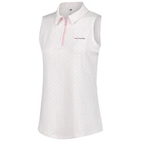Women's Under Armour  Pink THE PLAYERS Drive Clubhouse Grid Sleeveless Polo