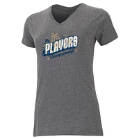 Women's Ahead  Gray THE PLAYERS Palm Trees Vista V-Neck T-Shirt