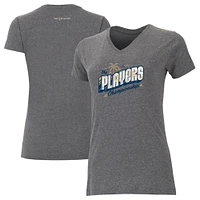 Women's Ahead  Gray THE PLAYERS Palm Trees Vista V-Neck T-Shirt