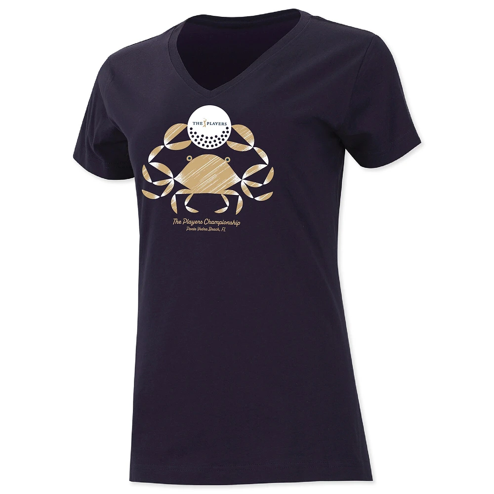 T-shirt à col en V Vista bleu marine THE PLAYERS pour femme