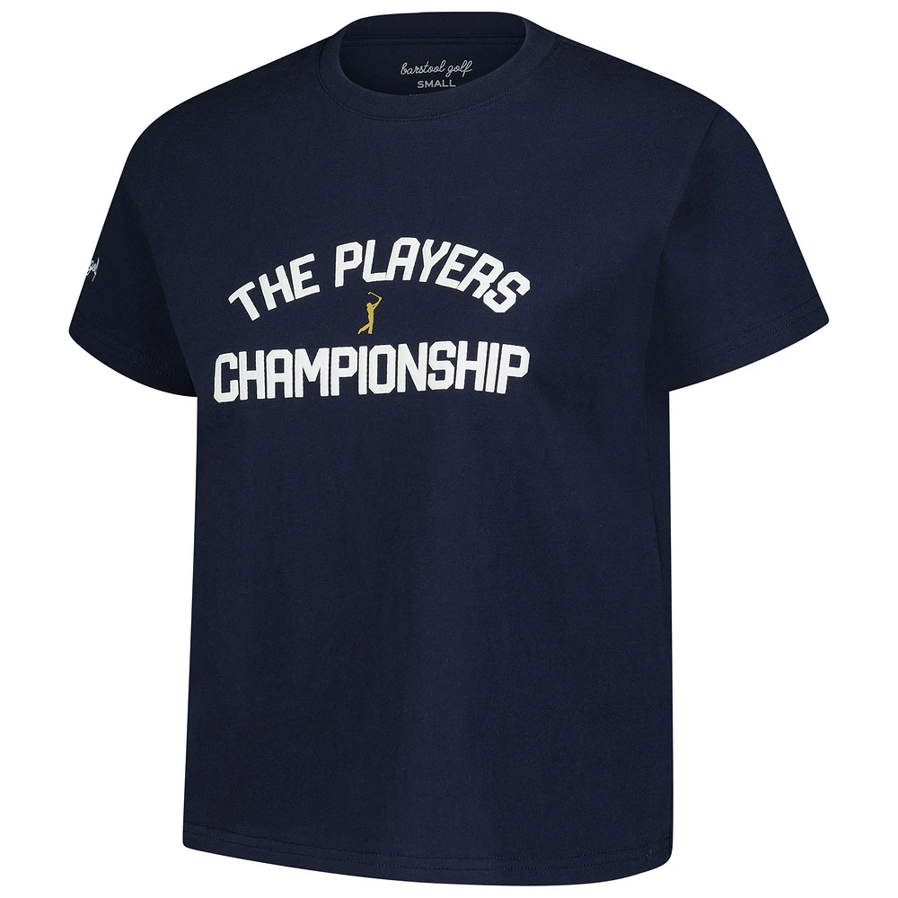 Women's Barstool Golf  Navy THE PLAYERS Garment Dyed Cropped T-Shirt