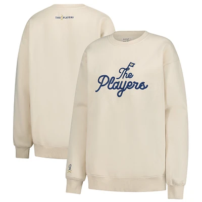 Sweat-shirt ras du cou surdimensionné Goldman pour femme Barstool Golf Tan THE PLAYERS