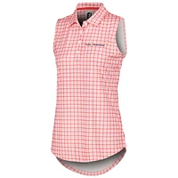 Women's FootJoy Pink THE PLAYERS Gingham Sleeveless Polo