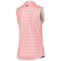 Women's FootJoy Pink THE PLAYERS Gingham Sleeveless Polo