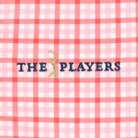 Women's FootJoy Pink THE PLAYERS Gingham Sleeveless Polo