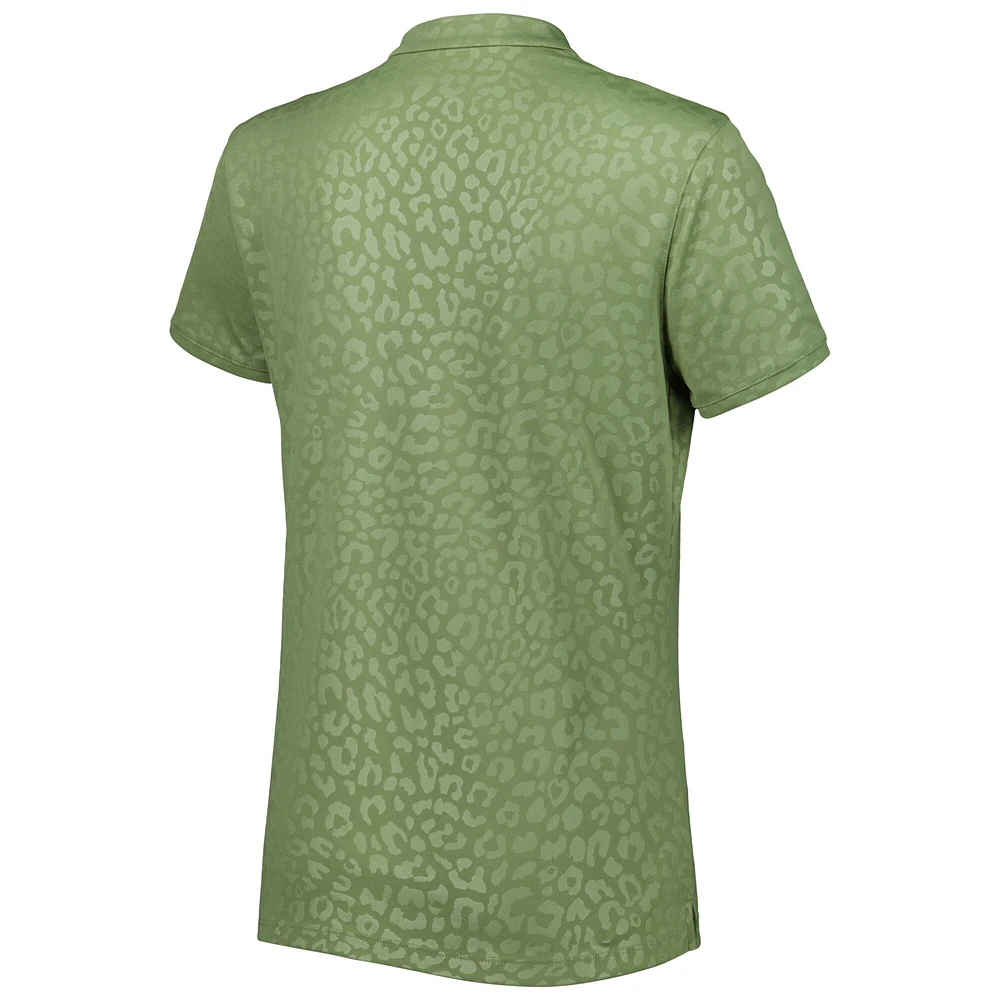 Women's Nike Green THE PLAYERS Victory Embossed Performance Notch Neck Polo