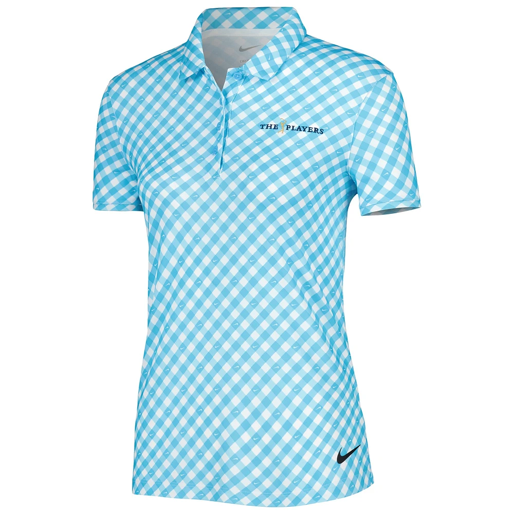 Women's Nike Light Blue THE PLAYERS Victory Printed Performance Polo