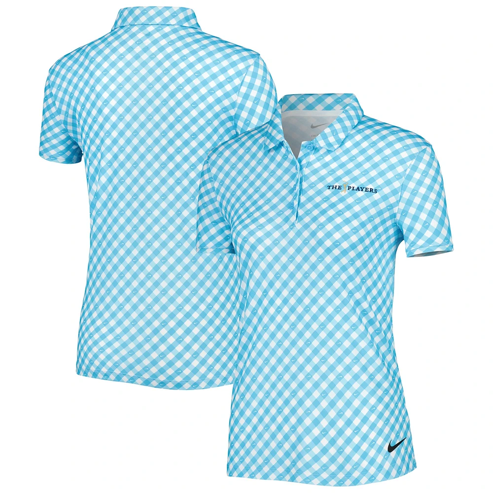 Polo Nike THE PLAYERS Victory Performance imprimé bleu clair pour femme