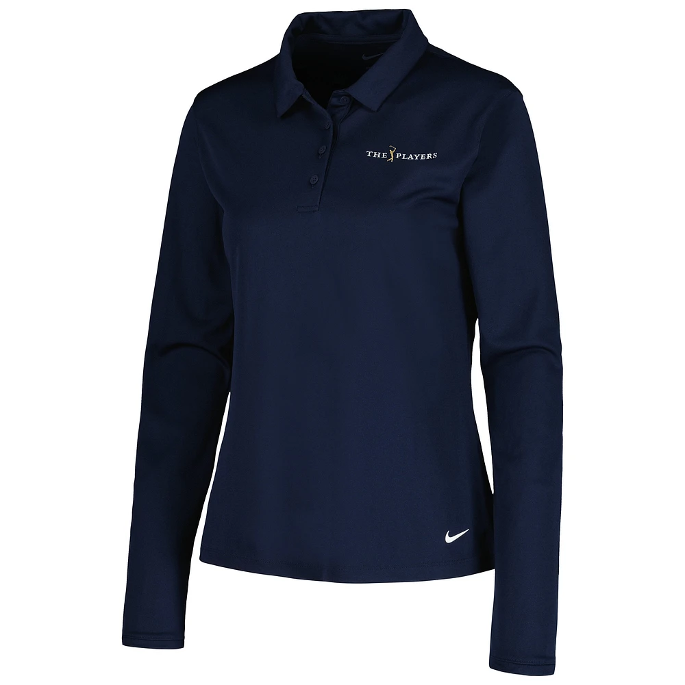 Polo à manches longues Nike bleu marine THE PLAYERS Performance Victory pour femme