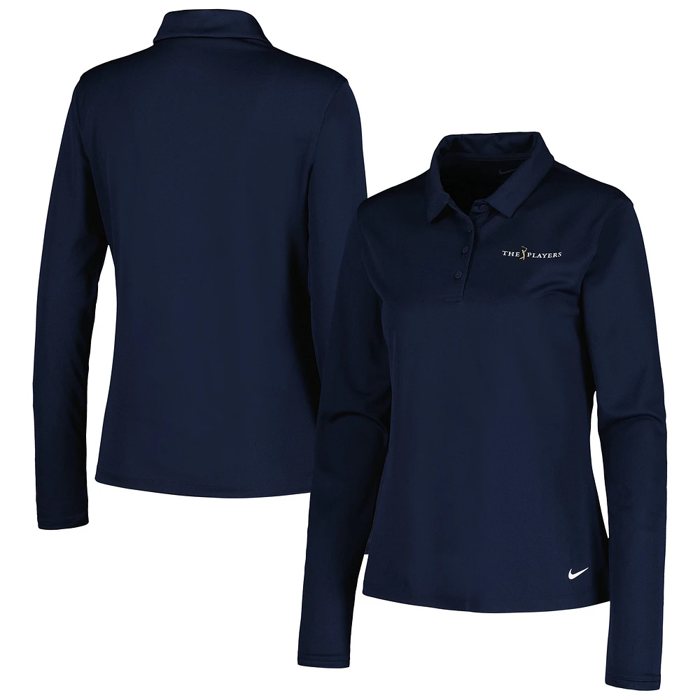 Women's Nike Navy THE PLAYERS Performance Victory Long Sleeve Polo