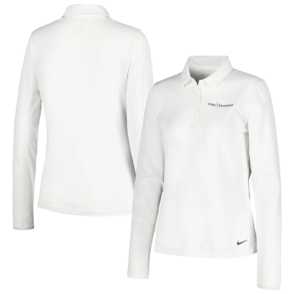 Polo à manches longues Nike THE PLAYERS Performance Victory pour femme blanc