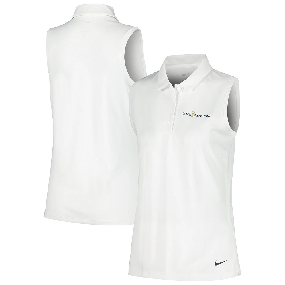 Polo sans manches Nike THE PLAYERS Performance Victory pour femme blanc