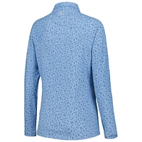 Women's Peter Millar Blue THE PLAYERS Printed Raglan Perth Quarter-Zip Top