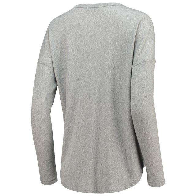 Peter Millar Heathered Grey The Joueur T-shirt à manches longues Farrah oversize pour femmes