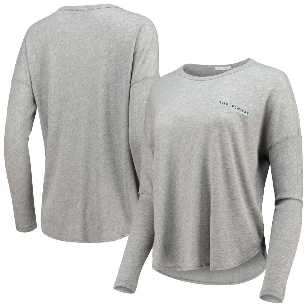 Women's Peter Millar Heathered Gray THE PLAYERS Farrah Oversized Long Sleeve T-Shirt