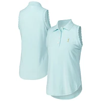 Women's Peter Millar Light Blue THE PLAYERS Opal Sleeveless Stretch Jersey Polo