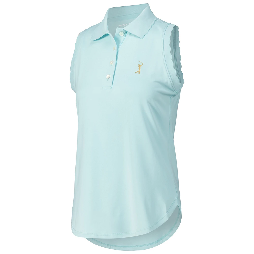 Women's Peter Millar Light Blue THE PLAYERS Opal Sleeveless Stretch Jersey Polo