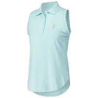 Women's Peter Millar Light Blue THE PLAYERS Opal Sleeveless Stretch Jersey Polo