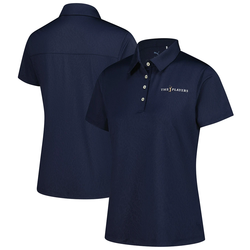 Women's Puma Navy THE PLAYERS Animal Deboss MATTR Polo