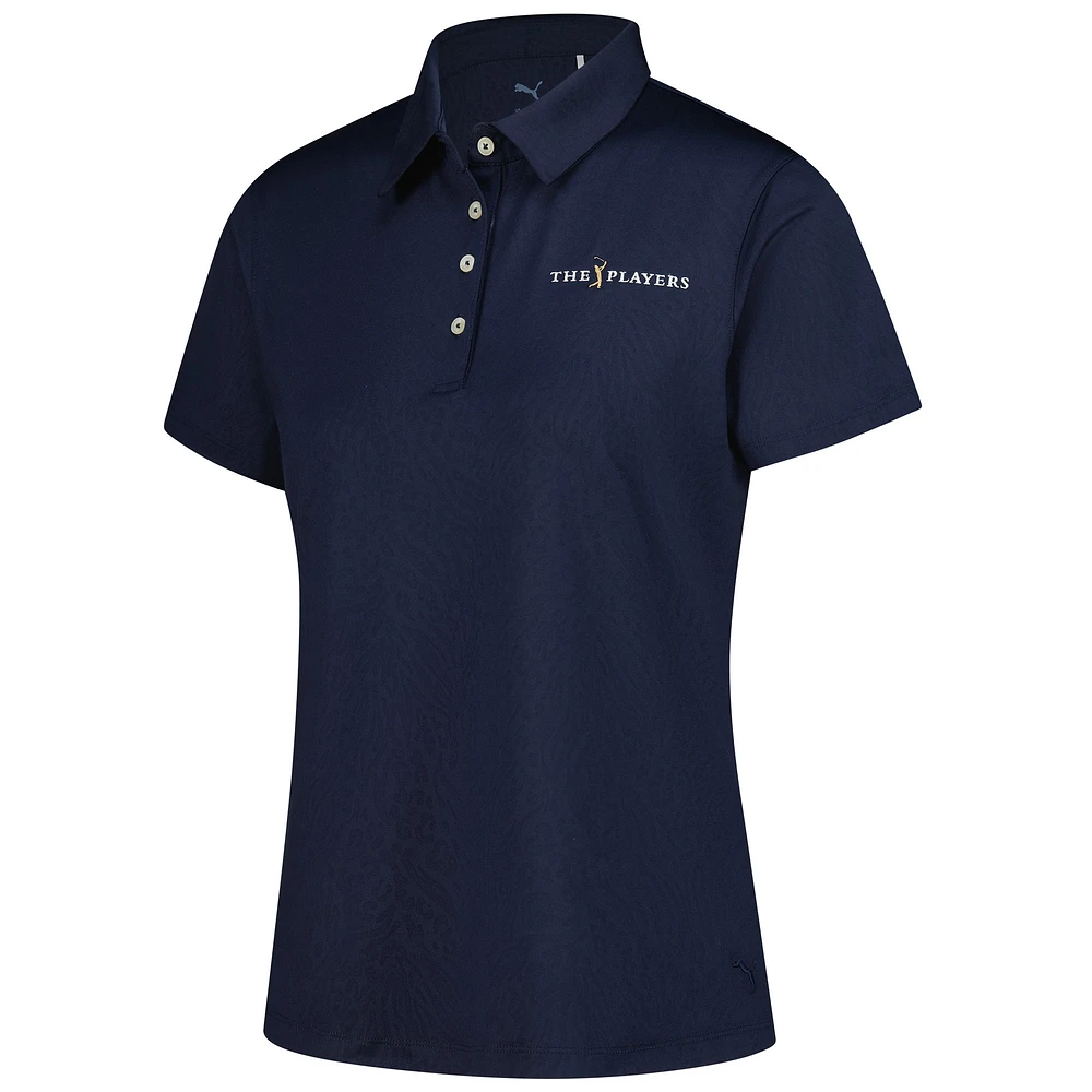 Women's Puma Navy THE PLAYERS Animal Deboss MATTR Polo